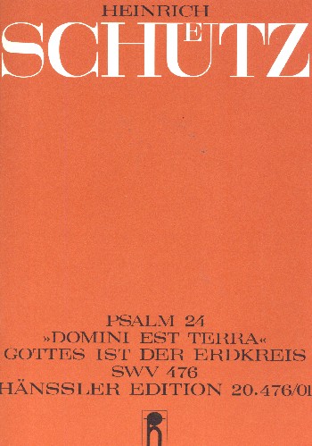 Domini est terra SWV476&nbsp;&nbsp;für 2 Favoritchöre und 13 Instrumente (Capellchöre ad lib)&nbsp;&nbsp;Partitur (dt/la)