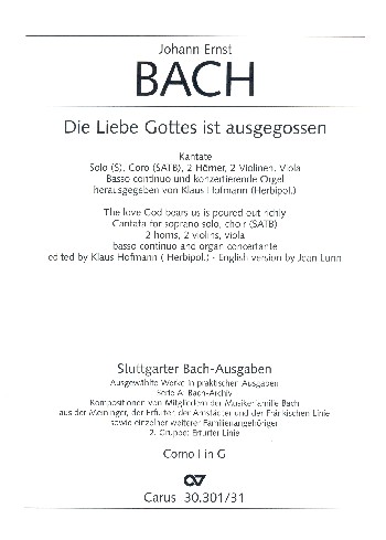 Die Liebe Gottes ist ausgegossen&nbsp;&nbsp;für Sopran, gem Chor und Instrumente&nbsp;&nbsp;Harmoniestimmen