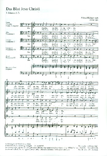 Das Blut Jesu Christi&nbsp;&nbsp;für gem Chor, Blechbläser und Bc&nbsp;&nbsp;Chorpartitur