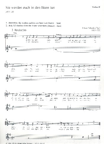 Sie werden euch in den Bann tun&nbsp;&nbsp;Kantate Nr.183 BWV183&nbsp;&nbsp;Violine 2