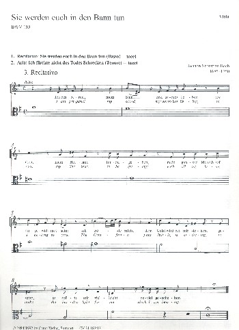 Sie werden euch in den Bann tun&nbsp;&nbsp;Kantate Nr.183 BWV183&nbsp;&nbsp;Viola