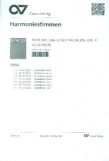 Dies ist der Tag da Jesu Leid  für Soli, gem Chor und Orchester  Harmoniestimmen