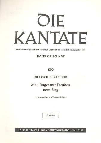 Man singet mit Freuden vom Sieg&nbsp;&nbsp;für gem Chor und Instrumente&nbsp;&nbsp;Violine 2