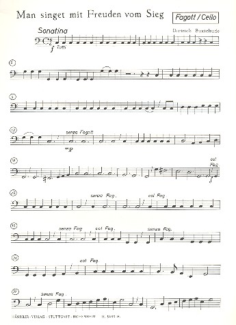 Man singet mit Freuden vom Sieg&nbsp;&nbsp;für gem Chor und Instrumente&nbsp;&nbsp;Violoncello/Fagott