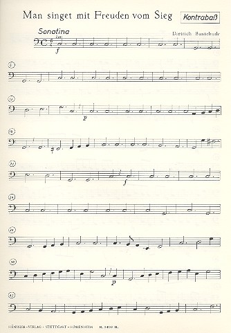 Man singet mit Freuden vom Sieg&nbsp;&nbsp;für gem Chor und Instrumente&nbsp;&nbsp;Kontrabass
