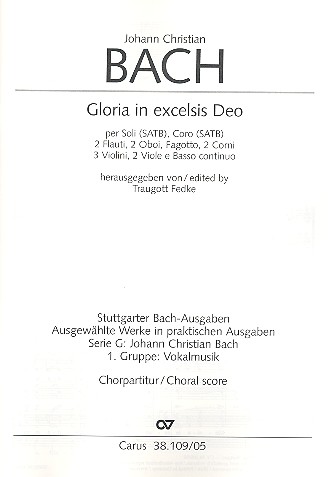 Gloria in excelsis Deo  für Soli, gem Chor und Orchester  Chorpartitur