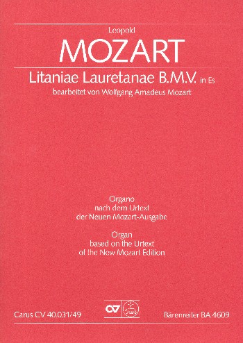 Litaniae Lauretanae Es-Dur B.M.V.  für Soli, gem Chor und Orchester  Orgel