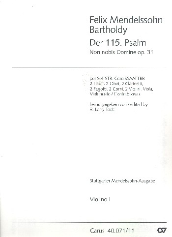 Psalm 115 op.31&nbsp;&nbsp;für Soli, gem Chor und Orchester&nbsp;&nbsp;Violine 1