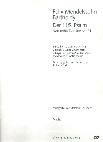 Psalm 115 op.31&nbsp;&nbsp;für Soli, gem Chor und Orchester&nbsp;&nbsp;Viola