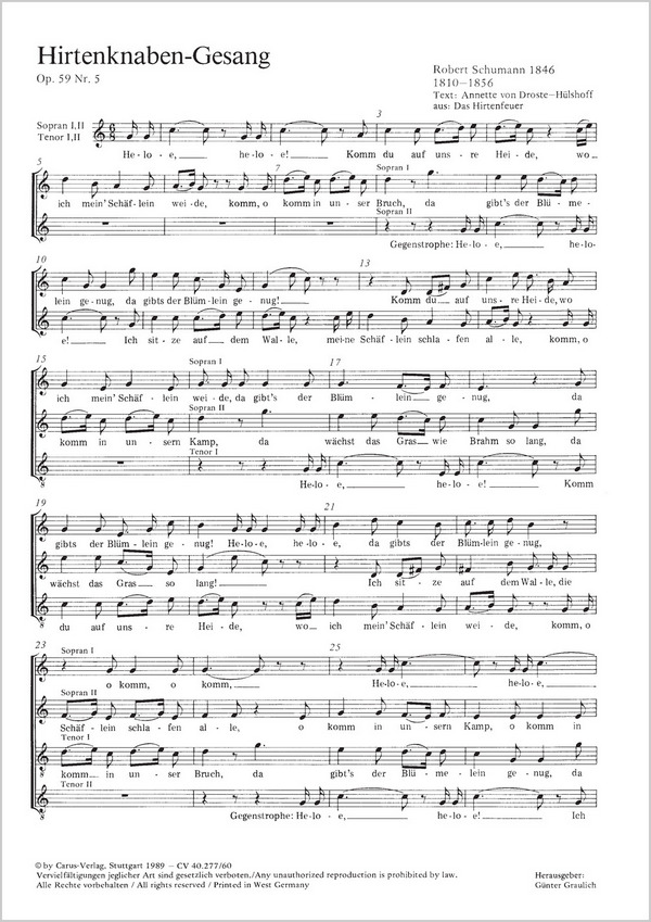 Hirtenknaben-Gesang&nbsp;&nbsp;Coro SSTT&nbsp;&nbsp;P