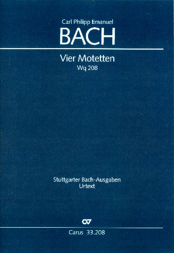 4 Motetten Wq208  für gem Chor a cappella  Partitur