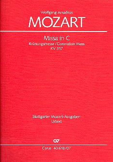 Missa C-Dur KV317&nbsp;&nbsp;für Soli, gem Chor und Orchester&nbsp;&nbsp;Studienpartitur
