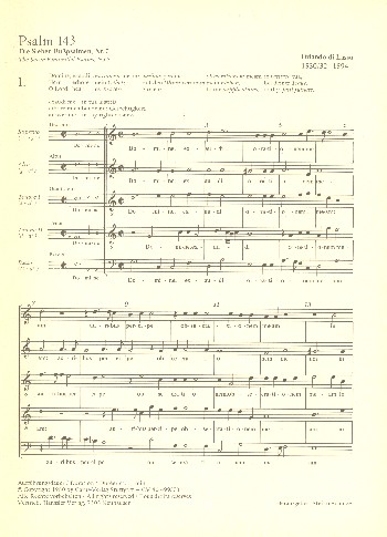 Domine ex audio&nbsp;&nbsp;Psalm 143 für gem Chor (SSATTB) a cappella&nbsp;&nbsp;Partitur