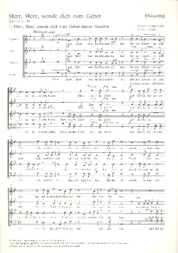 Herr Herr wende dich zum Gebet  für Soli, gem Chor, 4 Posaunen und Orgel  Chorpartitur