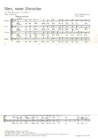 Herr unser Herrscher op.36,2  für gem Chor a cappella  Partitur