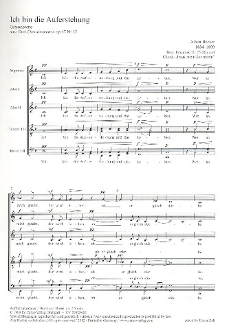 Ich bin die Auferstehung&nbsp;&nbsp;für gem Chor a cappella&nbsp;&nbsp;Partitur