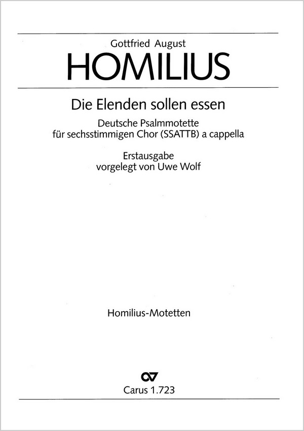 Die Elenden sollen essen  für gem Chor (SSATTB) a cappella  Partitur