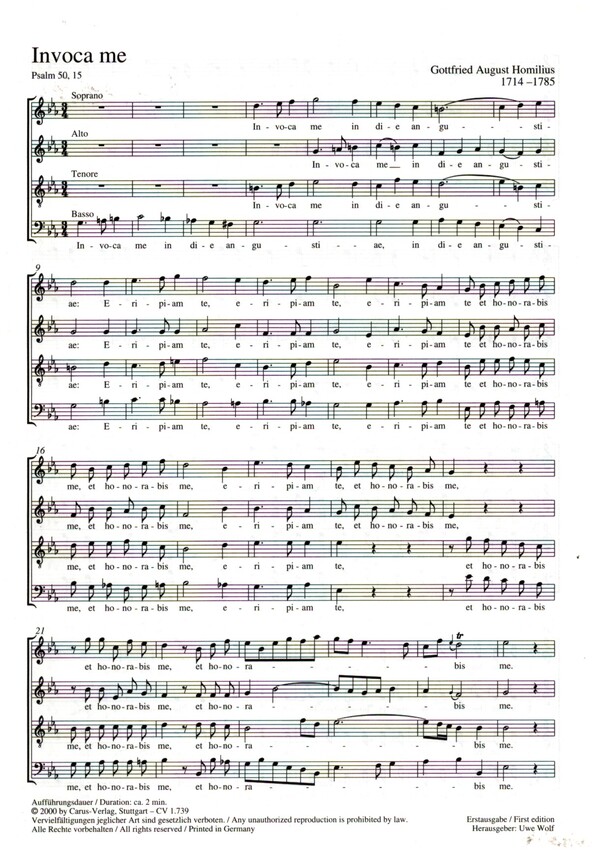 Invoca me  für gem Chor a cappella  Partitur
