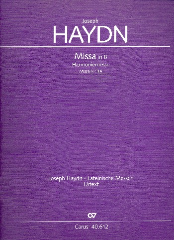 Harmoniemesse B-Dur Hob.XXII:14&nbsp;&nbsp;für Soli, gem Chor und Orchester&nbsp;&nbsp;Partitur (lat)