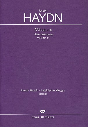 Harmoniemesse B-Dur Hob.XXII:14&nbsp;&nbsp;für Soli, gem Chor und Orchester&nbsp;&nbsp;Klavierauszug (lat)