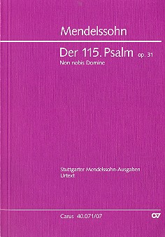 Psalm 115 op.31&nbsp;&nbsp;für Soli, gem Chor und Orchester&nbsp;&nbsp;Studienpartitur