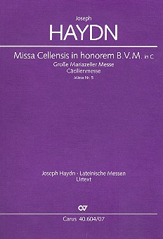 Grosse Mariazeller Messe C-Dur Hob.XXII:5&nbsp;&nbsp;für Soli, gem Chor und Orchester&nbsp;&nbsp;Studienpartitur