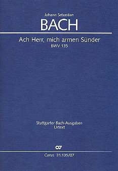 Ach Herr mich armen Sünder&nbsp;&nbsp;Kantate Nr.135 BWV135&nbsp;&nbsp;Studienpartitur (dt/en)
