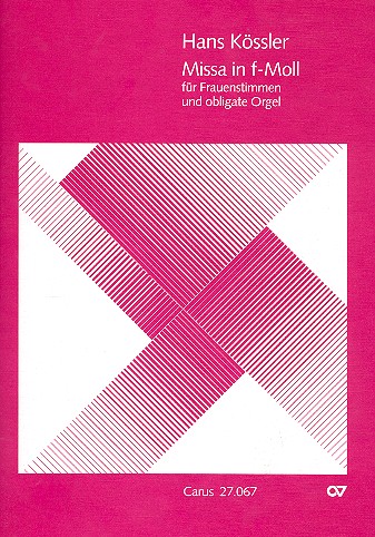 Missa f-Moll für Frauenchor und Orgel  Partitur  