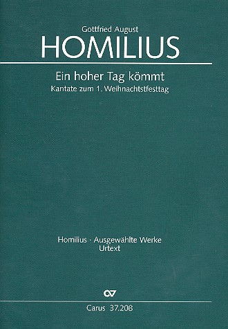 Ein hoher Tag kömmt HoWVII.9  für Soli, gem Chor und Orchester  Partitur