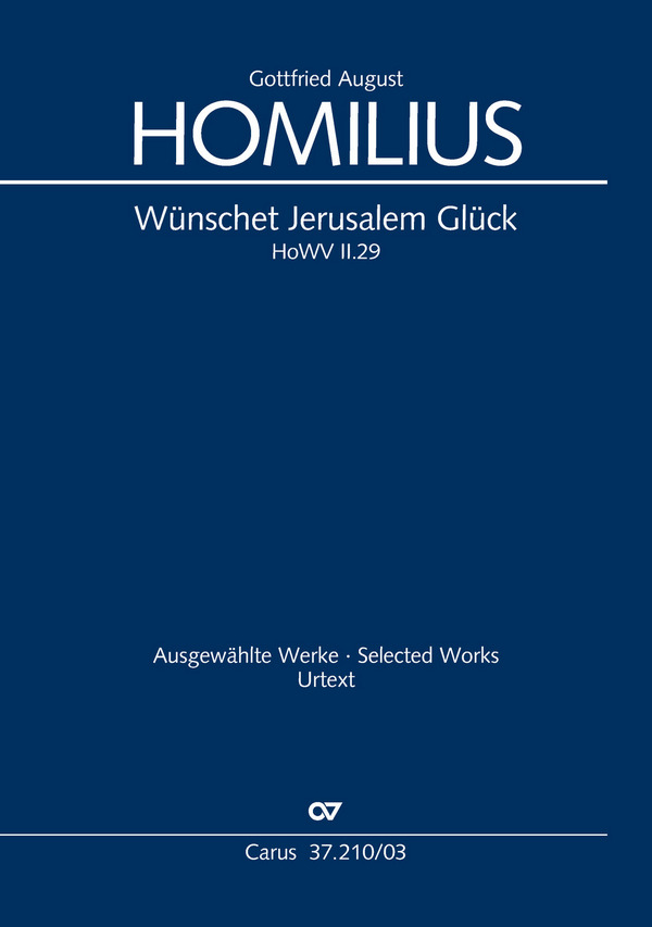 Wünschet Jerusalem Glück HoWVII.29  für Soli, gem Chor und Instrumente  Klavierauszug