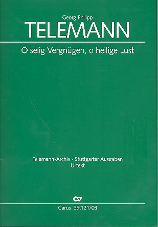 O selig Vergnügen o heilige Lust TVWV1:1212&nbsp;&nbsp;für Alt, Bass, 2 Altblockflöten und Bc&nbsp;&nbsp;Klavierauszug