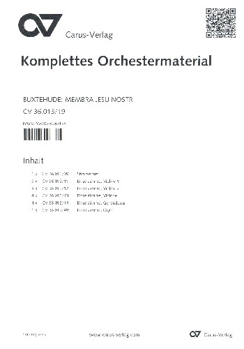 Membra Jesu nostri&nbsp;&nbsp;für gem Chor, Streichorchester und Orgel&nbsp;&nbsp;Stimmensatz (Streicher 5-5-4-4-1)