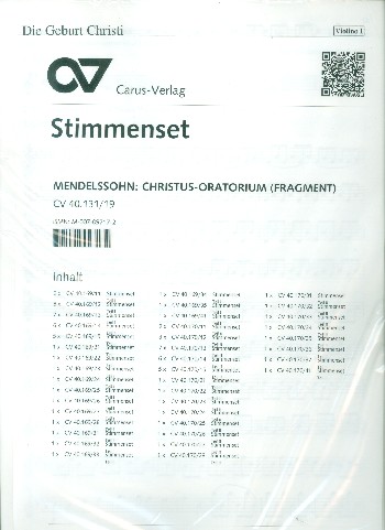 Christus op.97&nbsp;&nbsp;für Tenor, gem Chor und Orchester&nbsp;&nbsp;Stimmensatz (Streicher 9-8-7-6-5)