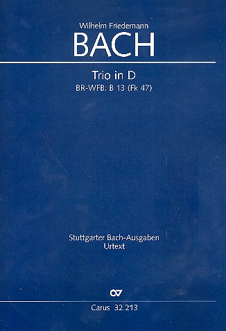 Trio D-Dur BR-WFB:B13 (Fk47)&nbsp;&nbsp;für 2 Flöten und Bc&nbsp;&nbsp;Partitur und Stimmen (Bc nicht ausgesetzt)