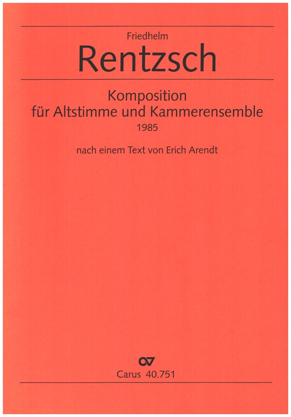 Komposition für Altstimme und Kammerensemble&nbsp;&nbsp;für Altstimme, Fl, Klavier, Perc (1 Spieler), Va, Vc und Vc (Cb)&nbsp;&nbsp;Partitur