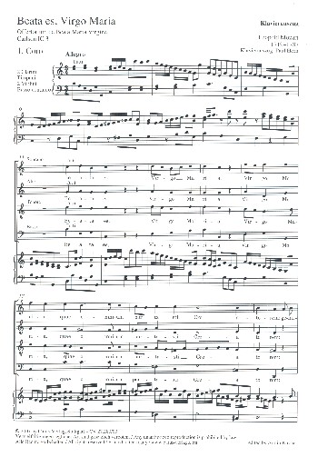 Beata es virgo Maria  für Solo, gem Chor und Orchester  Klavierauszug