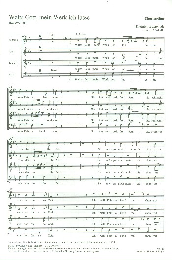 Walts Gott mein Werk ich lasse BuxWV103&nbsp;&nbsp;für Chor, 2 Violinen und Bc&nbsp;&nbsp;Chorpartitur
