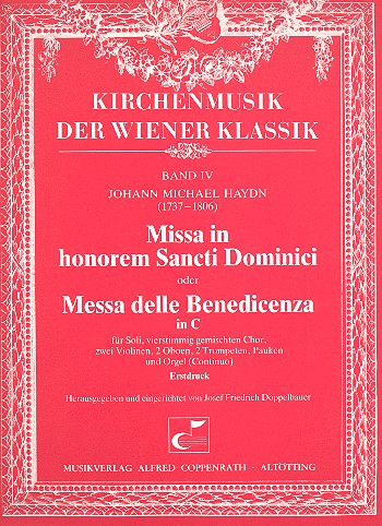 Missa in honorem Sancti Dominici MH419  für Soli ,gem Chor, 2 Violinen, 2 Oboen, 2 Trompeten, Pauken und Orgel  Partitur