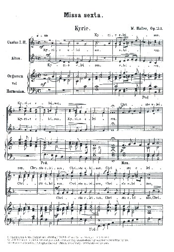Missa sexta op.13a  für Frauenchor und Orgel oder Harmonium  Partitur