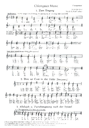 Chiemgauer Messe&nbsp;&nbsp;für 3 Stimmen (Chor) und Instrumente&nbsp;&nbsp;Chorpartitur