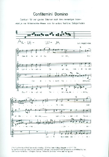 Confitemini Domino  für Frauenchor a cappella  Partitur