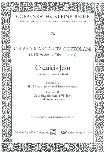O dulcis Jesu&nbsp;&nbsp;für 2 Stimmen und Bc (2 Violinen ad lib)&nbsp;&nbsp;Partitur (für beide Fassungen)