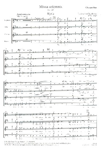 Missa solemnis D-Dur op.123&nbsp;&nbsp;für Soli, gem Chor und Orchester&nbsp;&nbsp;Chorpartitur
