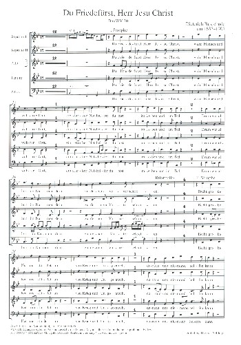Du Friedefürst Herr Jesu Christ BuxWV20&nbsp;&nbsp;für gem Chor, 2 Violinen, Violone und Bc&nbsp;&nbsp;Chorpartitur