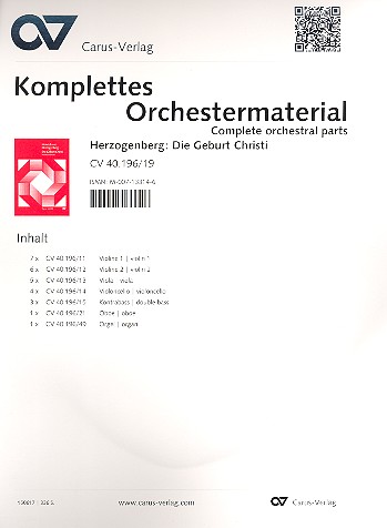 Die Geburt Christi  für Soli, gem Chor, Kinderchor, Orchester und Orgel  Stimmensatz (Streicher 8-7-6-5-3)