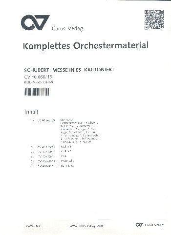 Messe Es-Dur D950&nbsp;&nbsp;für Soli, gem Chor und Orchester&nbsp;&nbsp;Stimmensatz (Streicher 8-7-6-5-4)
