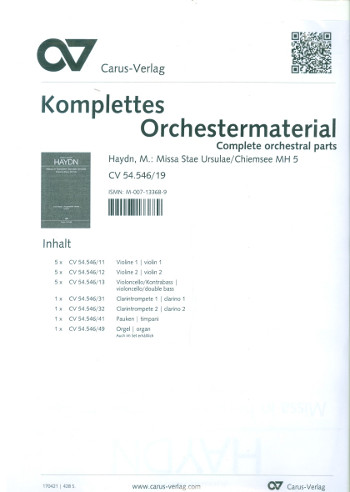 Missa in honorem Sanctae Ursulae MH5  für Soli, gem Chor und Orchester  Stimmensatz Streicher (5-5-5)