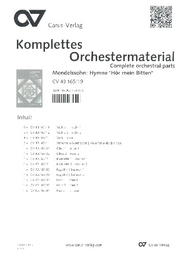 Hör mein Bitten (Orchesterfassung)&nbsp;&nbsp;für Sopran, gem Chor und Orchester&nbsp;&nbsp;Stimmensatz (6-5-4-5)