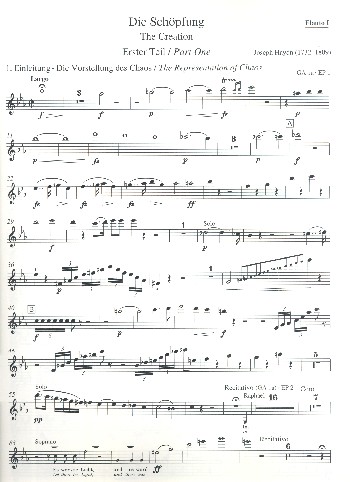 Die Schöpfung  für Soli, gem Chor und Orchester  Stimmensatz (Streicher 6-5-4-3-2)