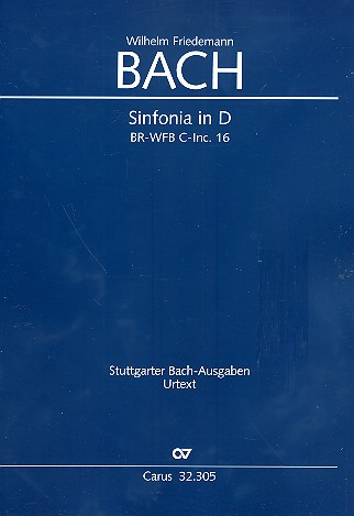 Sinfonia D-Dur BRWFBCInc16&nbsp;&nbsp;für 2 Violinen, Viola und Bc&nbsp;&nbsp;Partitur (Bc nicht ausgesetzt)